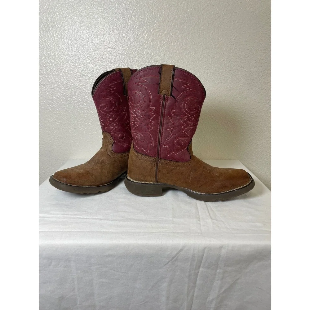 Durango 1M Kid's Lil' Rodeo Briar Brown & Brick Red Western Boot DBT0222TS